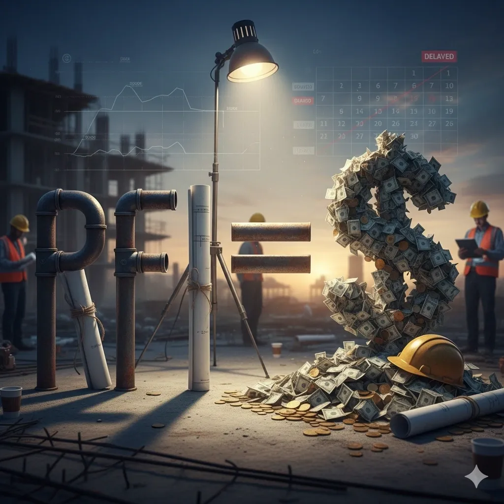 Workers at construction site with dollar sign